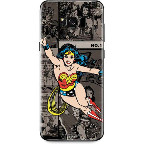 DC Comics Wonder Woman Vintage pose pattern Galaxy S8 Plus Skin